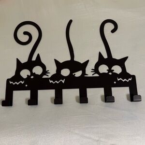 Black Cat Wall Hook Rack